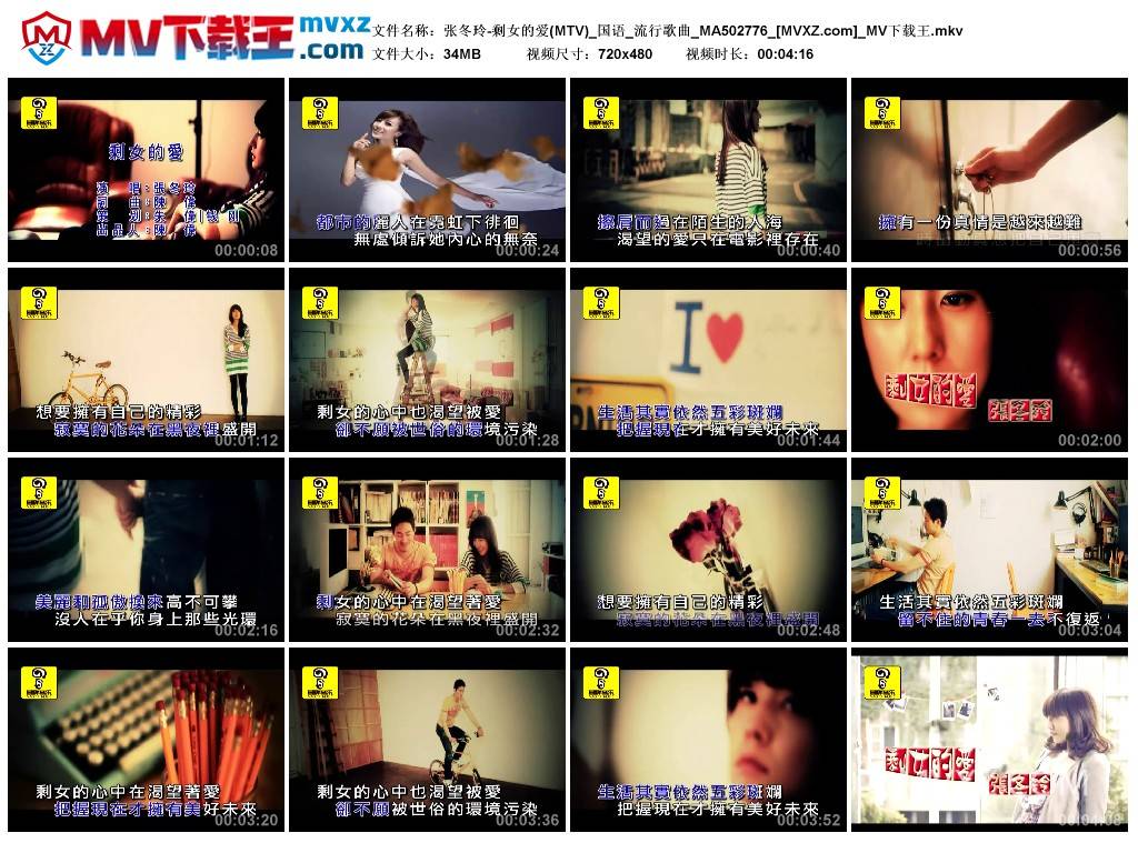 张冬玲-剩女的爱(MTV)_国语_流行歌曲_MA502776